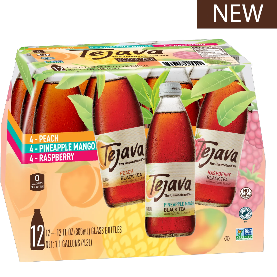 Tejava Variety Pack - Peach, Raspberry and Pineapple-Mango